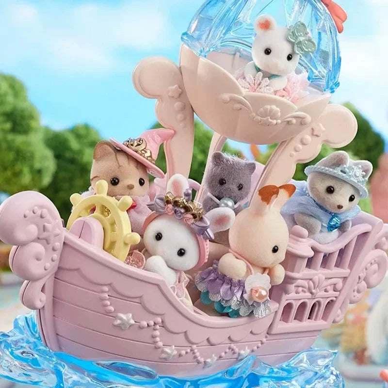 Sylvanian Families Figurine Doll The Mermaid Castle Kawaii Toys For Gi