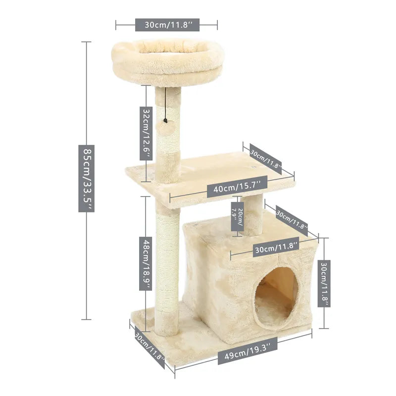 Big Cat Tree Tower - Deluxe Cat Condo Furniture