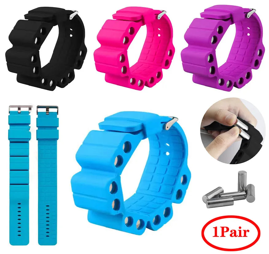 Adjustable Remove/Insert Metal Steel Column Weight-Bearing Silicone Ankle Strap Wristband Strengthening Yoga Fitness Bracelet Retail Second