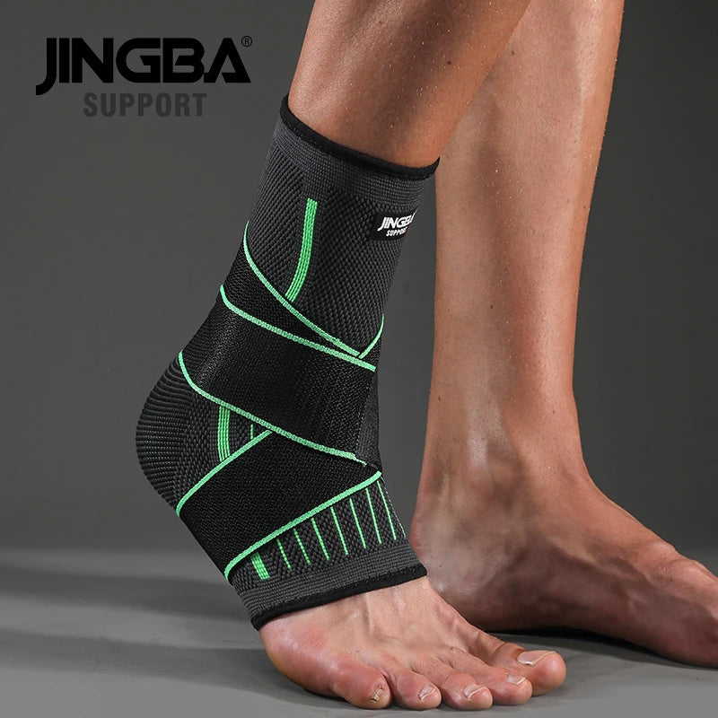JINGBA SUPPORT 1 PCS Protective Football Ankle Support Basketball Ankle Brace Compression Nylon Strap Belt Ankle Protector Retail Second