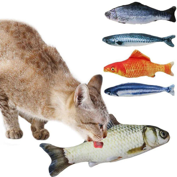 Pet Soft Plush 3d Fish Shape Cat Toy Interactive Gifts Catnip freeshipping - RETAILSECOND