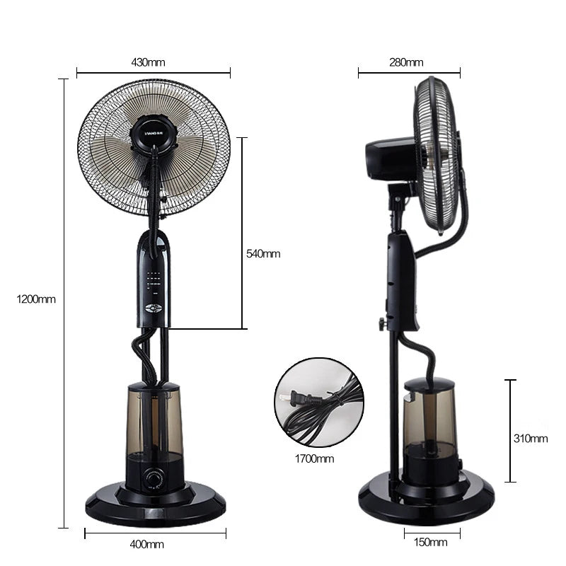 Electric Fan Cooling Negative Ion Humidification Mute Smart Fan Home Floor Spray Fan LB-FS40-1 Electric Fan 3.2L Retail Second