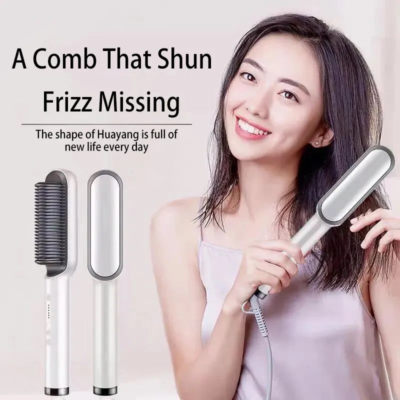 Electric Hair Straightener Brush Negative Ions Do Not Hurt Hair 5 Gear Temperature Thermostatic PTC Heating Electric Hair Brush Retail Second