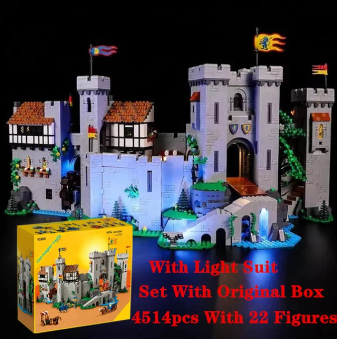 With Original Box Lion King Castle Building Blocks Bricks Education Kids Birthday Gifts Toy Knights Medieval 10305 - Retail Second