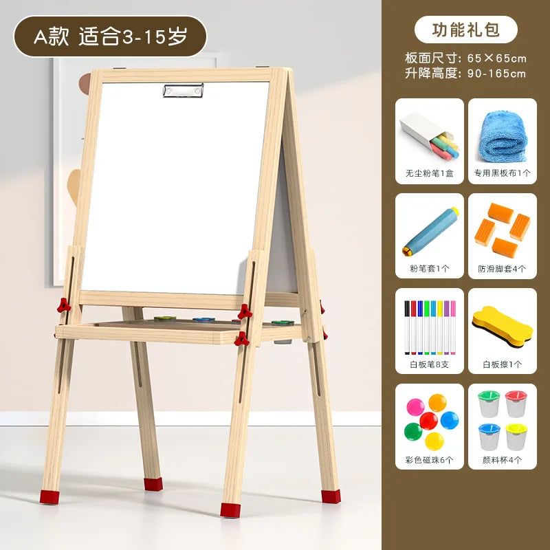 Children'S Sketchpad Home Bracket Small Blackboard Baby Graffiti Erasable Double-Sided Magnetic Dust-Free Tablet Easel - Retail Second