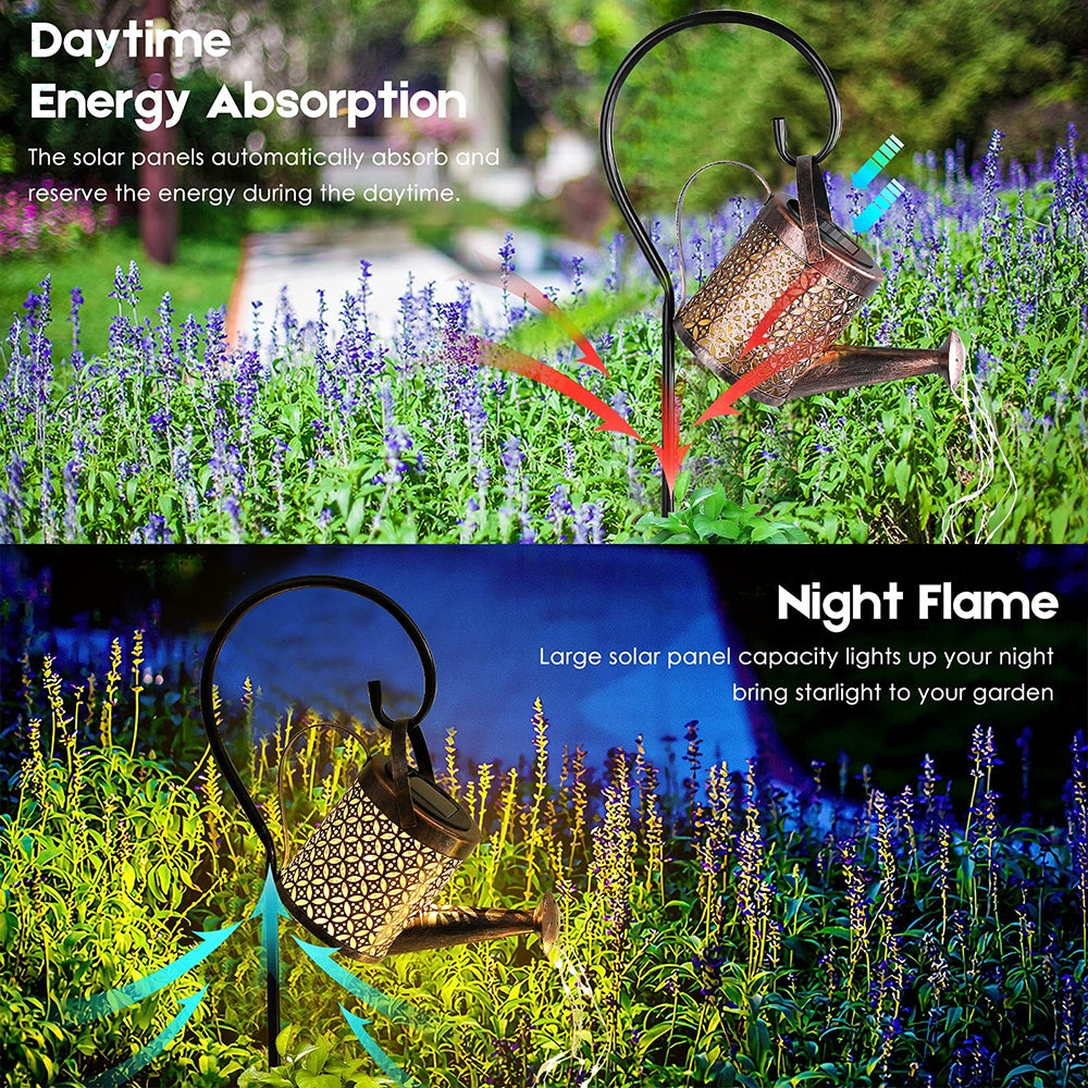 Outdoor Solar Garden Lights Decor,decorative solar lights, Waterproof Watering Can Landscape Lights with Led - Retail Second