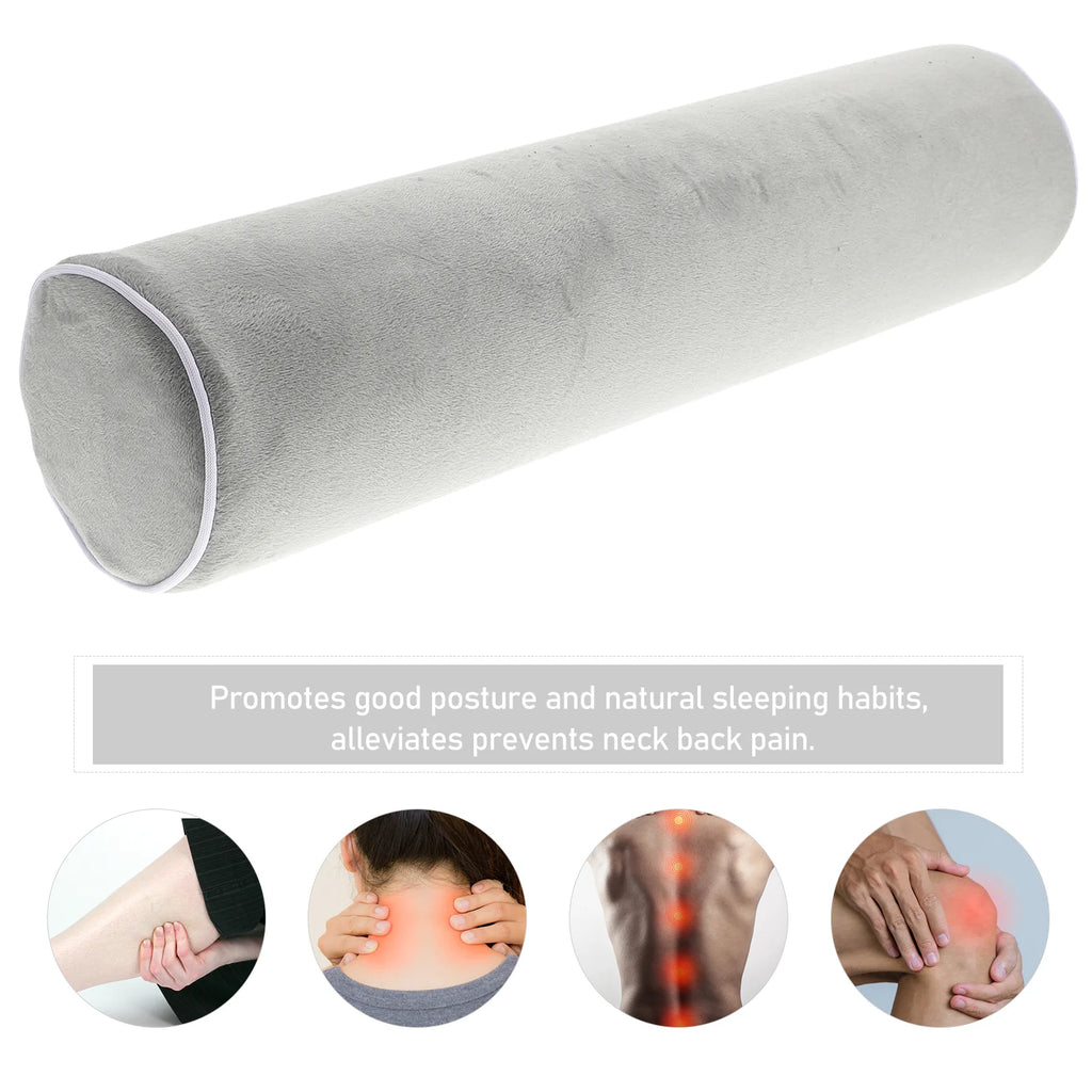 Pillow Neck Roll Cervical Round Pillows Memory Bolster Sleeping Foam Cylinder Support Spine Travel Lumbar Cotton Bed Cushion - Retail Second