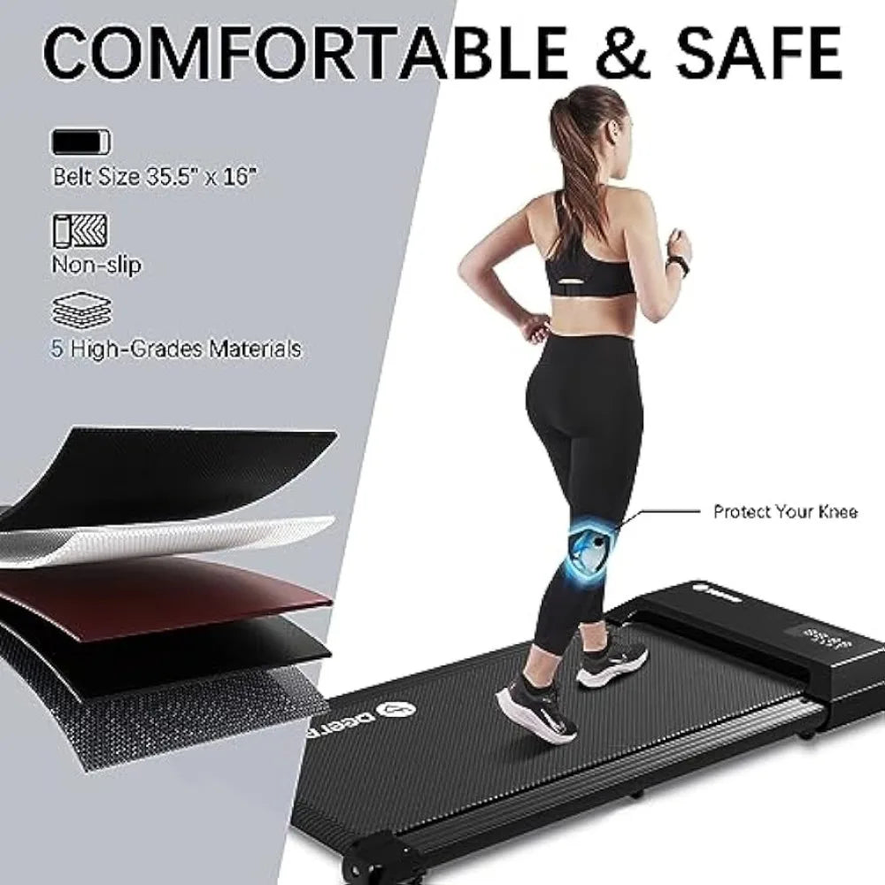 Walking Pad 2 in 1 Under Desk Treadmill, 2.5HP Low Noise Walking Pad Running Jogging Machine with Remote Control Home Office Retail Second