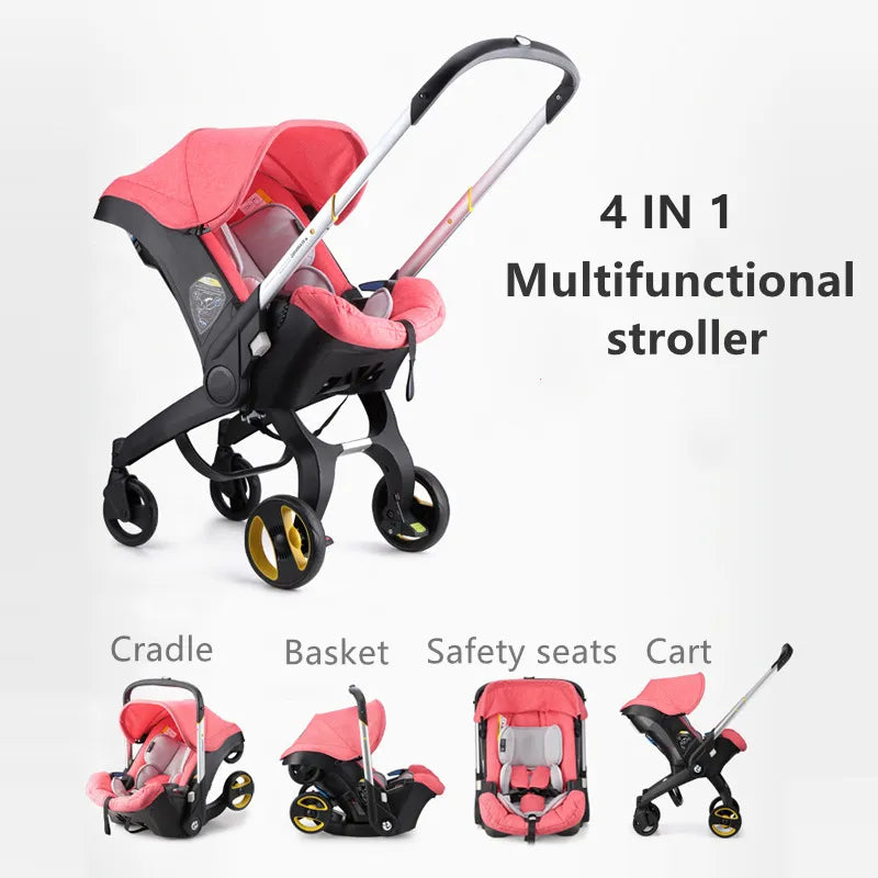 Baby Stroller 4 in 1 With Car Seat Baby Bassinet High Landscope Folding Baby Carriage Prams For Newborns Cart 3 in 1 Retail Second