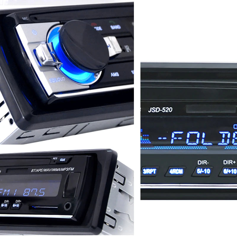 Car Radio 1 din Stereo Player Digital Bluetooth MP3 Player 60Wx4 FM Radio Stereo Audio Music USB/SD with In Dash AUX Input Retail Second