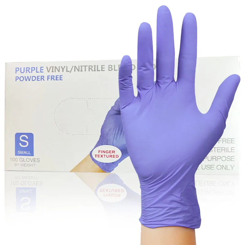100/50/20PCS Purple Disposable Gloves for Kitchen Tattoo Household Cleaning Dishwashing Gloves Beauty Salon Retail Second