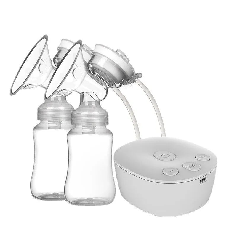 Double Electric Breast Pump USB Electric Breast Pump With Baby Milk Bottle Cold Heat Pad BPA Free Powerful Breast Pumps Retail Second
