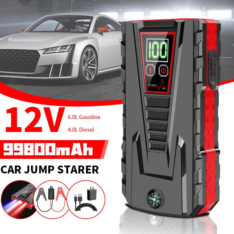 99800 mAh Portable Car Jump Starter Power Bank Car Booster Charger 12V Starting Device Petrol Diesel Car Emergency Booster - Retail Second