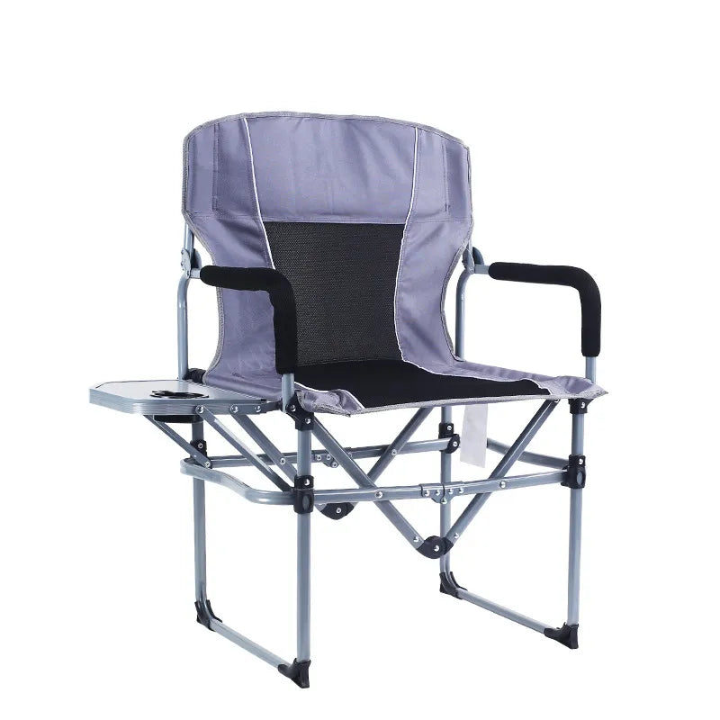 Camping Director Folding Chair Outdoor Heavy Duty Compact Vent Mesh Seat with Side Table and Handle - Retail Second