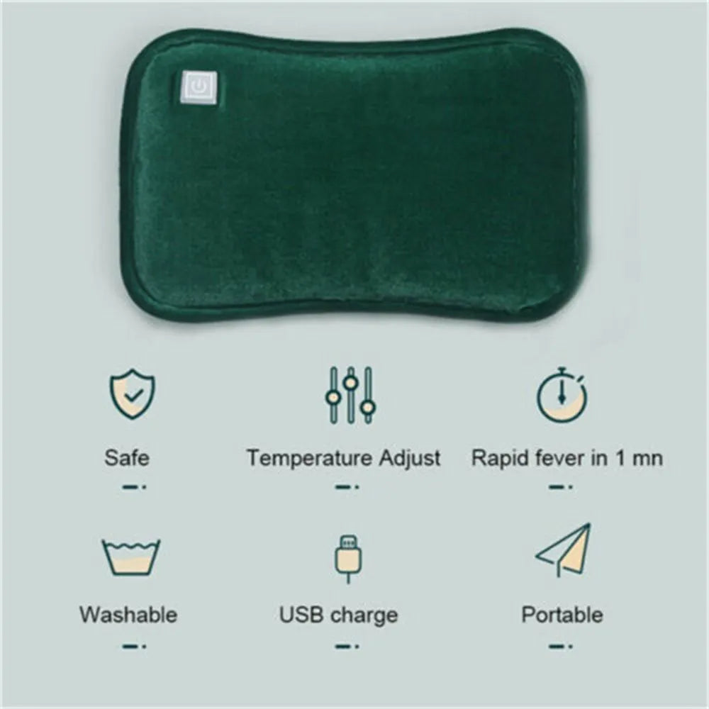 USB Charging Hand Warmer Cold-Proof Electric Heating Pad Flannel Graphene Heat Explosion-Proof Warm Bag Winter Sleeping Pillow - Retail Second