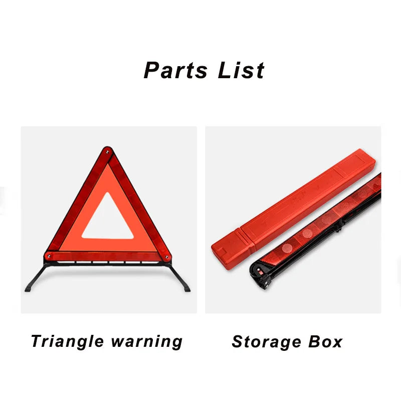 Car Triangle Reflective Tripod Emergency Breakdown Warning Reflective Sticker Safety Hazard Foldable Stop Sign Car Accessories Retail Second