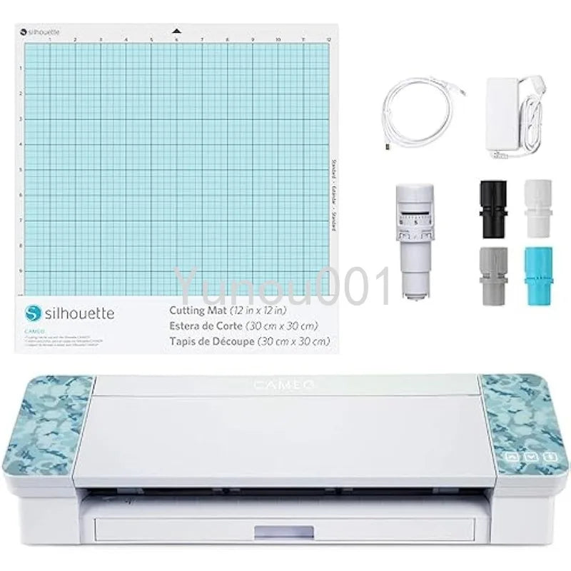 Silhouette Cameo 4 with Bluetooth, 12x12 Cutting Mat, Autoblade 2, 100 Designs and Silhouette Studio Software - White Edition Retail Second