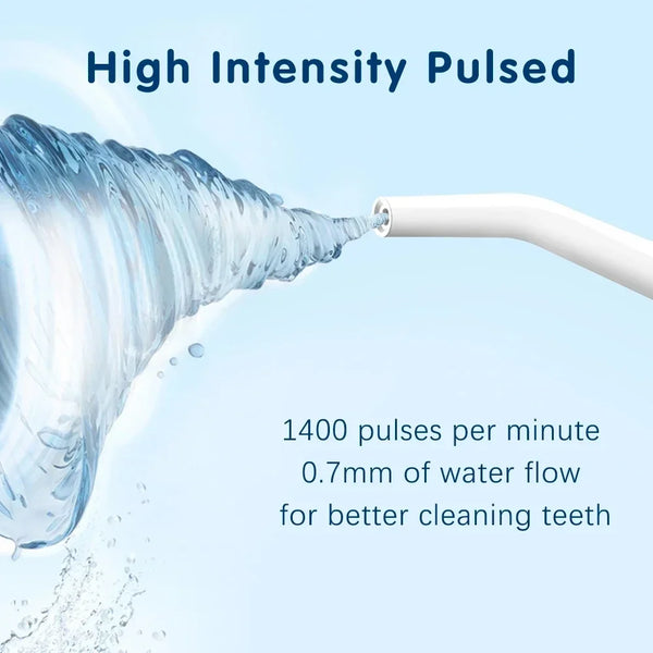 Dental Oral Irrigator Water Teeth Pick Mouth Washing Machine 5 Nozzels 3 Modes USB Rechargeable 300ml Tank New Retail Second