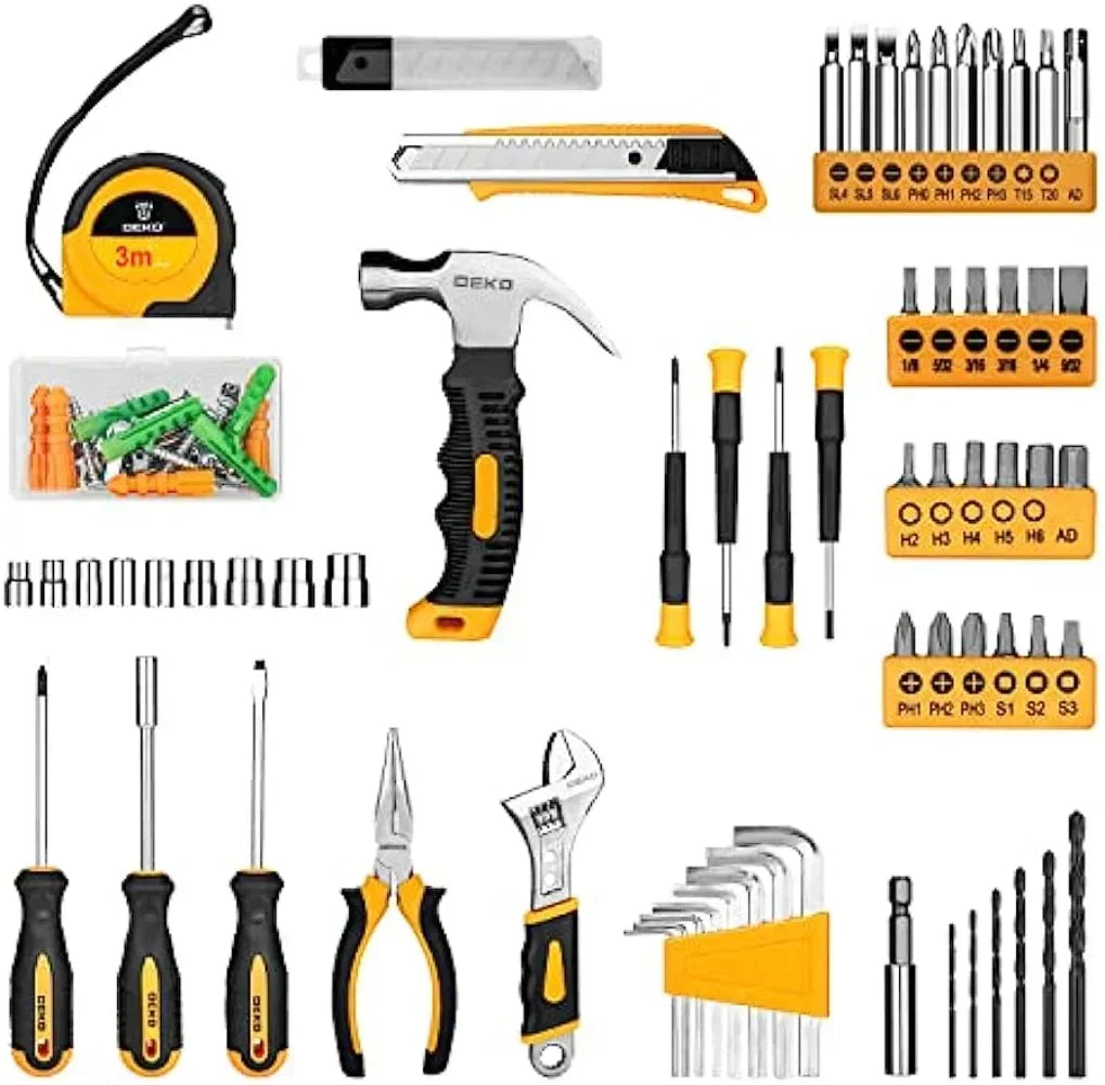 DEKOPRO 126 Piece Power Tool Combo Kits with 8V Cordless Drill, 10MM 3/8'' Keyless Chuck, Professional Household Home Tool Retail Second
