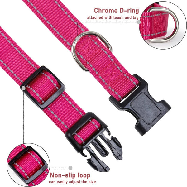 Reflective Dog Collar by Cuperay - Safe & Stylish for All Breeds