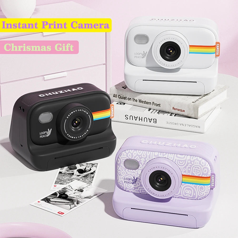 Instant Print Camera for Kids,2.0 Inch Screen Kids Instant Cameras, Christmas Birthday Gifts for Girls Age 3-12,Toddler Toy Retail Second