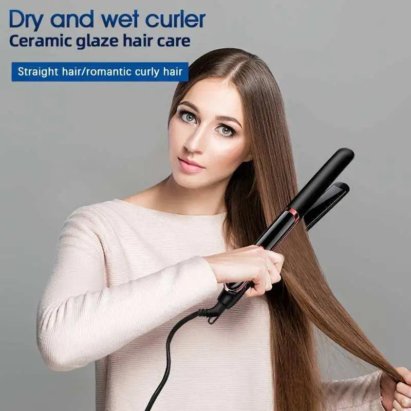 Professional Hair Straightener Ceramic Ionic Fast Heat-Up Hair Flat Iron Negative Ion  Iron Lcd Display Hair Straightener Retail Second