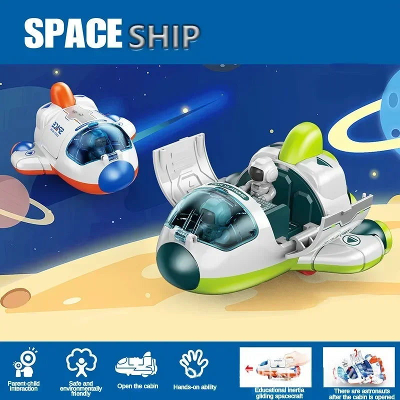 Inertia Car Space Plastic Model Cars Children's Toys Deformation Spaceship Rocket Spacecraft Space Exploration Vehicle kids Gift Retail Second