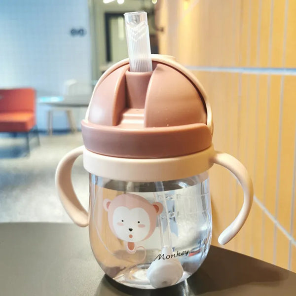 🌟 B Box Sippy Cup for Kids: Cartoon Animal School Drinking Water Straw Bottle with Gravity Ball Straw and Shoulder Strap - Stylish Hydration for Little Explorers! 🍼🌟