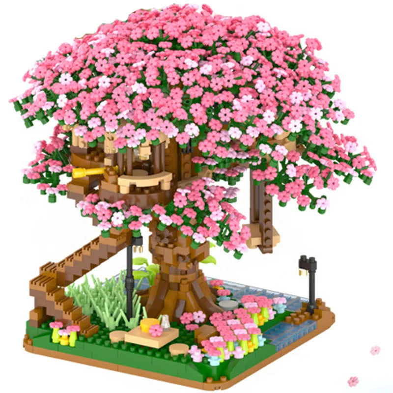 DIY Cherry Blossom Building Blocks | Creative Tree House Model