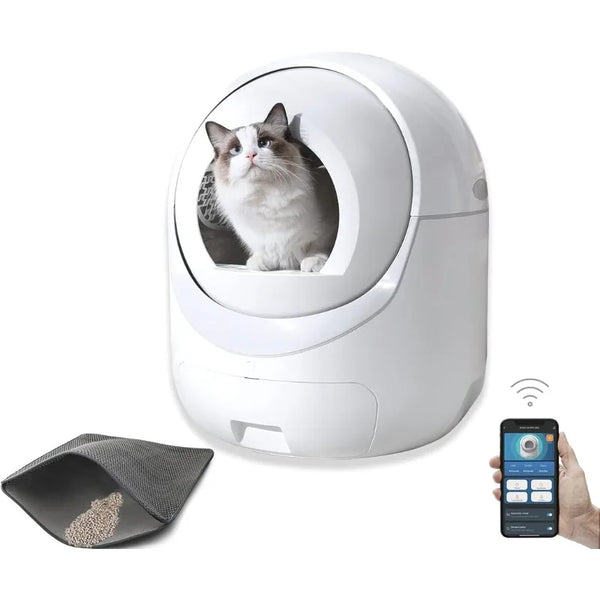Large Self Cleaning Cat Litter Box, Automatic Cat Litter Box Robot with APP Control & Safe Alert & Smart Health Monitor Retail Second