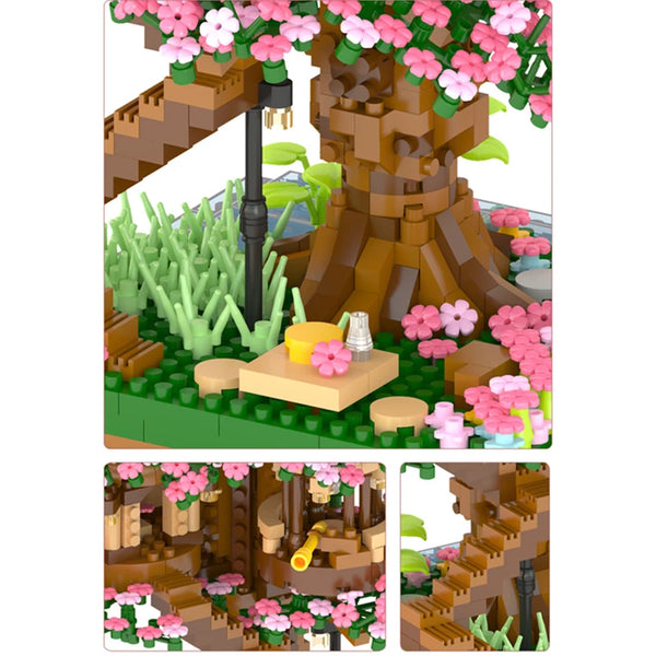 DIY Cherry Blossom Building Blocks | Creative Tree House Model - Retail Second