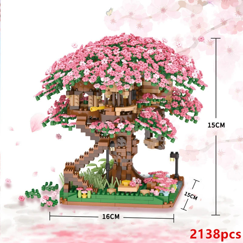 DIY Cherry Blossom Building Blocks | Creative Tree House Model