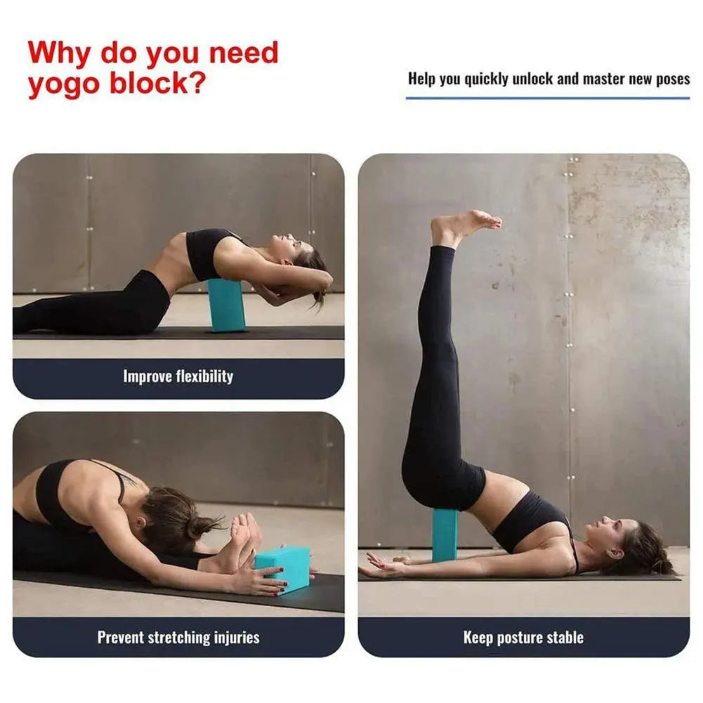 EVA Gym Yoga Blocks Foam Brick Training Exercise Fitness Set Tool Yoga Bolster Pillow Cushion Stretching Body Shaping Yoga Cubes Retail Second