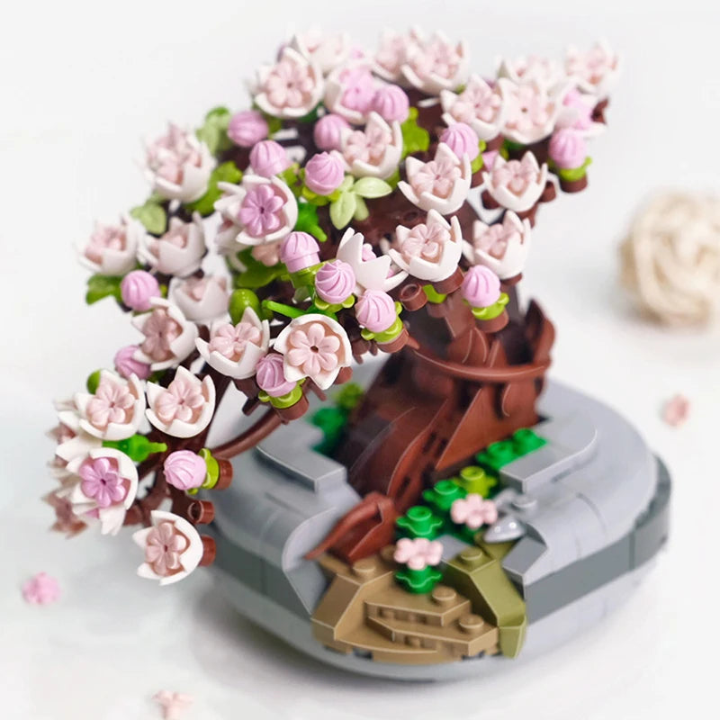 Mini Bonsai Building Block Kit | DIY Cherry Blossom Tree