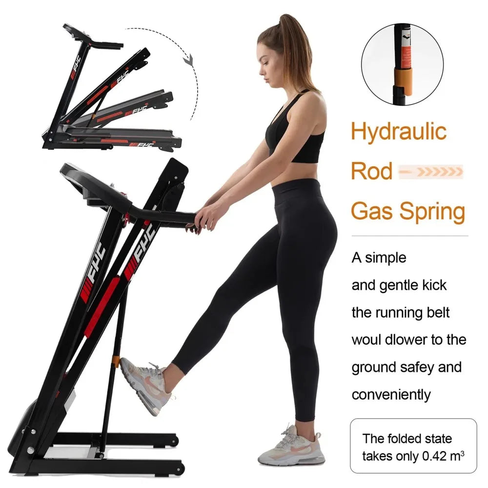 Folding Treadmill with Incline, running karne wali machine, 300 lbs+ Capacity, 3.5 HP Running Machine for Home Gym Workout,freight free - Retail Second