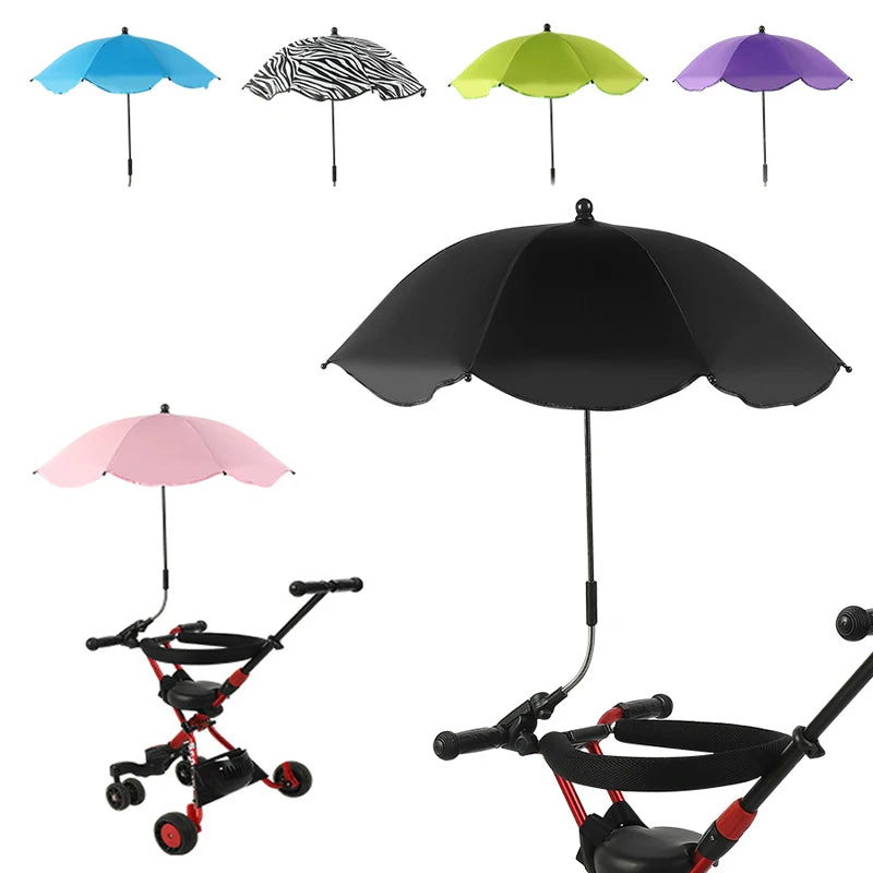Universal Baby Car Pram Umbrella Adjustable Shade Umbrella Uv Sunshade For Stroller Accessories Sun Visor Portable Parasol Items Retail Second