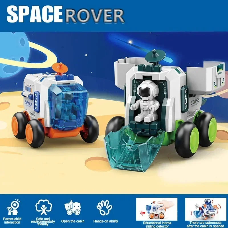 Inertia Car Space Plastic Model Cars Children's Toys Deformation Spaceship Rocket Spacecraft Space Exploration Vehicle kids Gift Retail Second