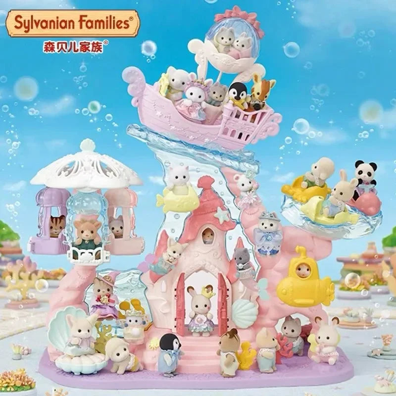 Sylvanian Families Figurine Doll The Mermaid Castle Kawaii Toys For Girls Room Decoration Tik Tok Hot Items Christmas Free Gift - Retail Second