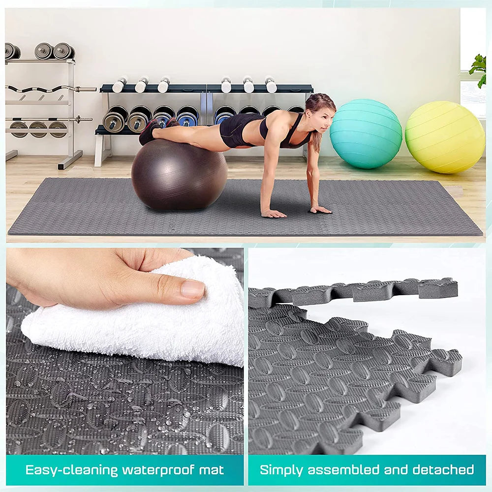 Puzzle Fitness Mat,Massager Mat,Eva Interlocking Foam Floor Tiles for Home Gym,Home Gym Equipment Mat,Non-Slip Floor Mat - Retail Second