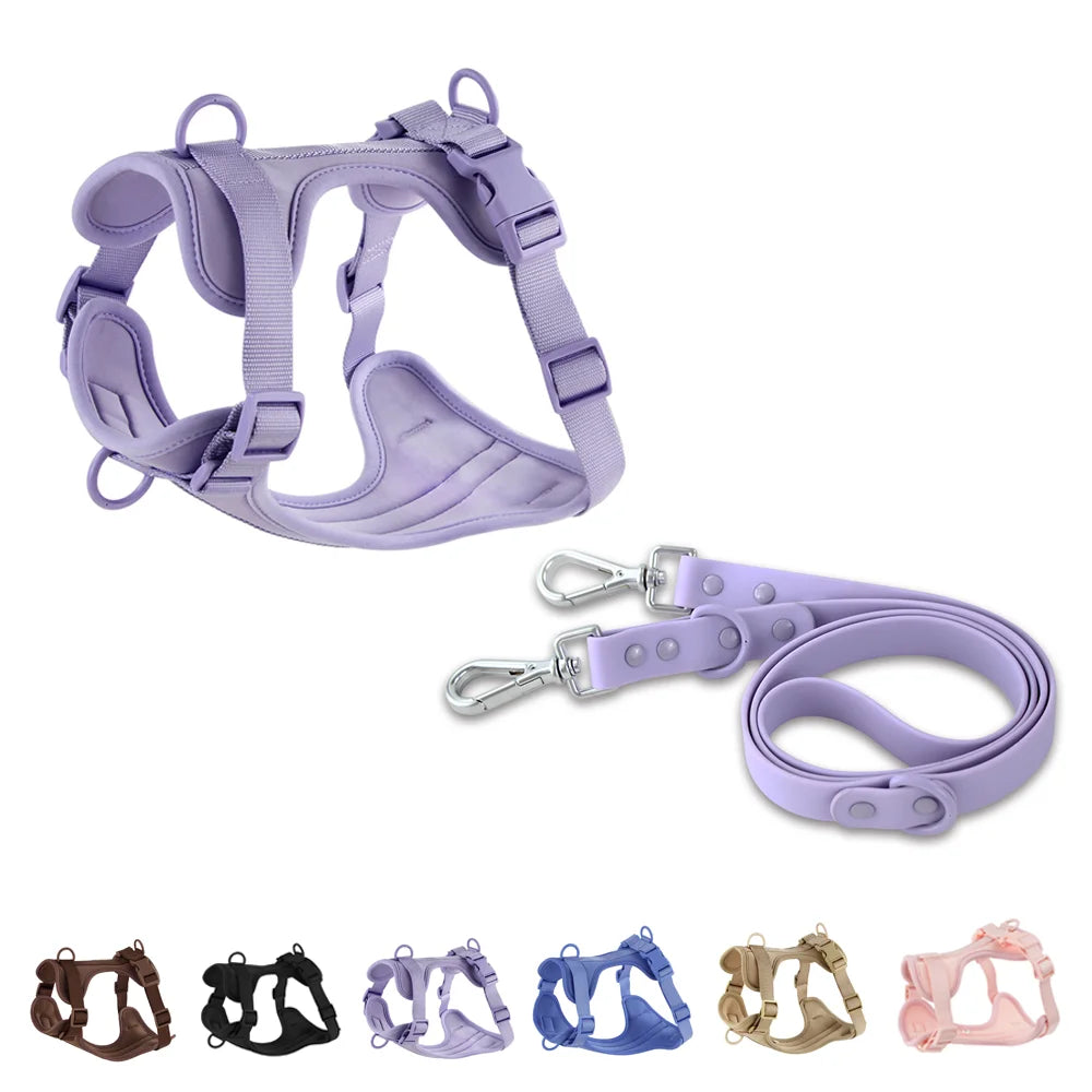 Double Dog Leash PVC Comfortable and breathable Dog Harness Adjustable Chest Strap Set Collars-f- Harnesses & Leashes Suit Retail Second