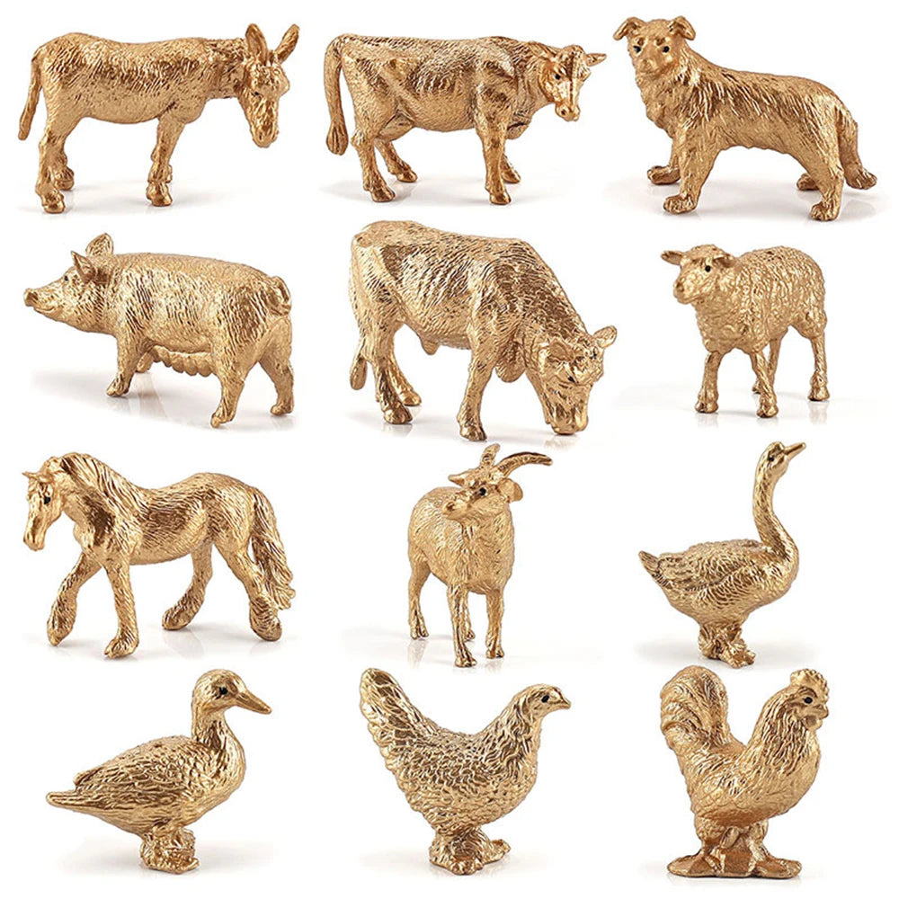 Realistic Animal Figurines Simulated Poultry Action Figure Farm Dog Duck Cock Models Education Toys for Children Kids Gift
