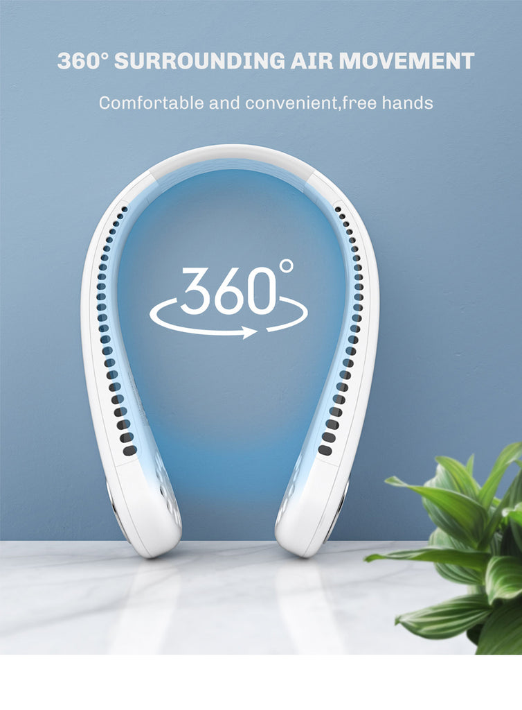 Hanging Neck Fan, Hands Free Bladeless Fan Portable and personal neck air conditioner | Portable mini neck fan - Retail Second