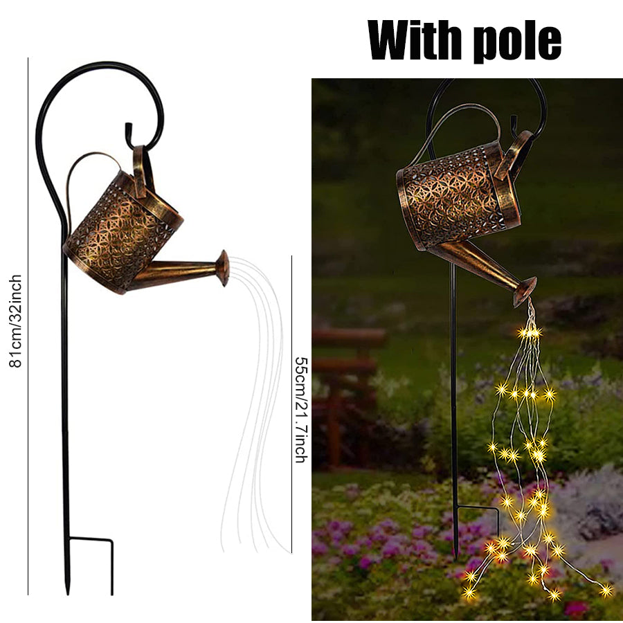 Outdoor Solar Garden Lights Decor, Waterproof Watering Can Landscape Lights with Led, Retro Metal Kettle String Lights - Porch Pathway Yard Deck Lawn Patio Walkway Lighting Decorative Lantern freeshipping - RETAILSECOND