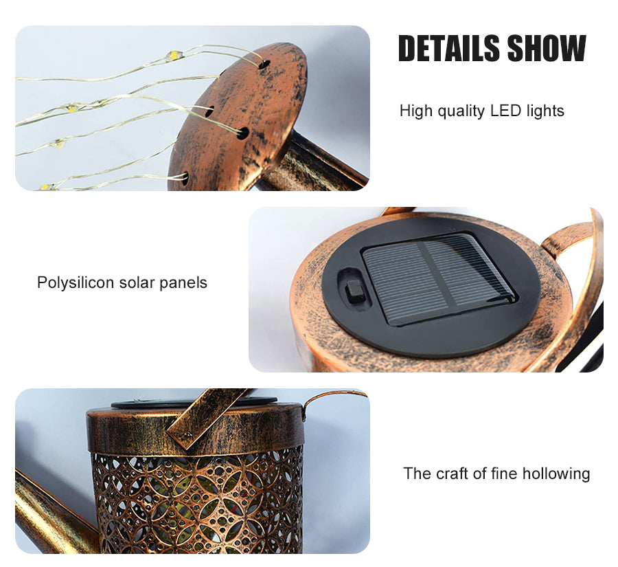 Outdoor Solar Garden Lights Decor,decorative solar lights, Waterproof Watering Can Landscape Lights with Led - Retail Second