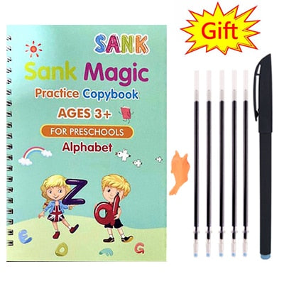 Reusable Childrens Writing Sticker Magic Copybook For Calligraphy Toys  English French Copybooks Pen - Retail Second