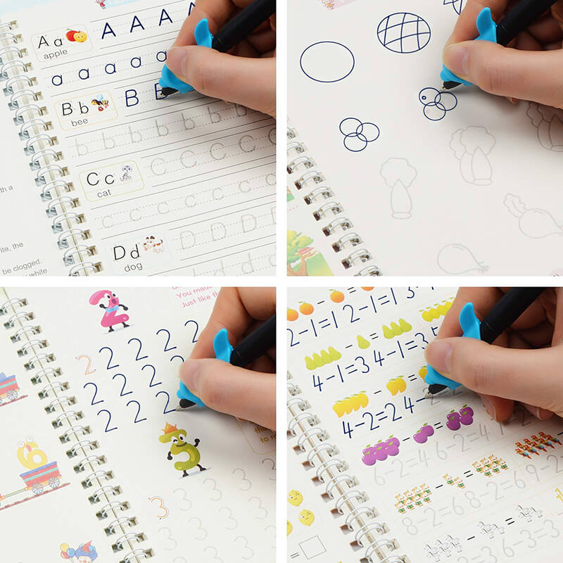 Reusable Childrens Writing Sticker Magic Copybook For Calligraphy Toys  English French Copybooks Pen - Retail Second