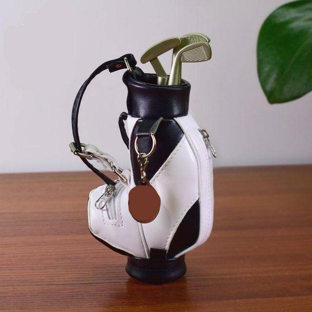 Mini Golf Pens Holder With Pen For Desk Decoration Bag Gift Golfer freeshipping - RETAILSECOND
