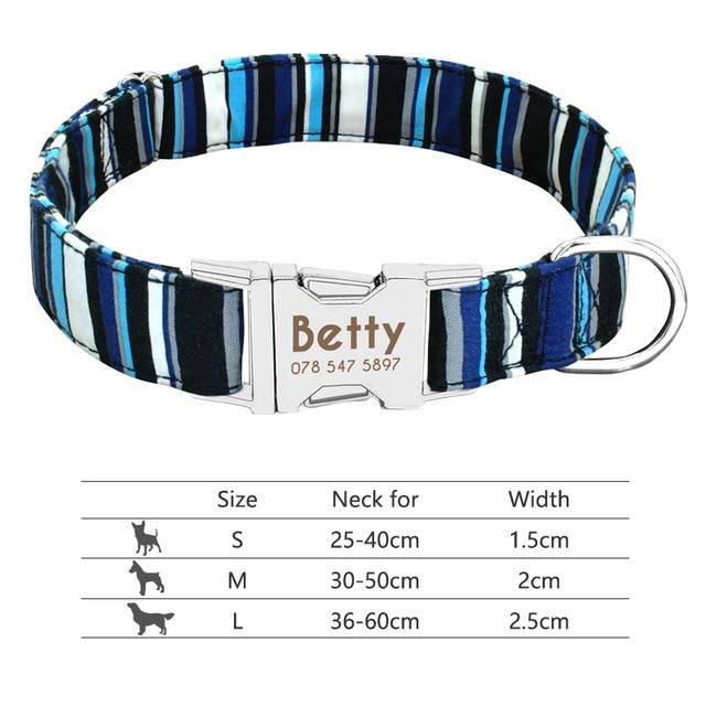 Nylon Dog Collar Personalized Pet Collar Engraved ID Tag - Retail Second