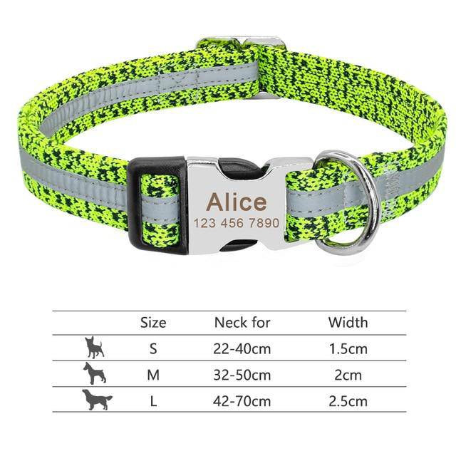 Nylon Dog Collar Personalized Pet Collar Engraved ID Tag - Retail Second