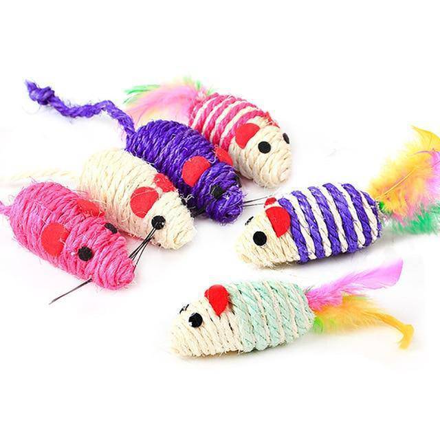 Cat Toy Stick Feather Wand With Bell Mouse Cage Toys - Retail Second